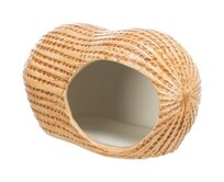 Keramický domeček ARAŠÍD (křeček/myš), 17 x 8 x 8 cm, béžová