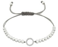 Bangles.cz Náramek Kruh s korálky & nylonová šňůrka šperkovní stříbro 925, nylonová struna