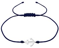 Bangles.cz Náramek Kotva & nylonová šňůrka šperkovní stříbro 925, nylonové lanko
