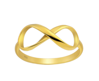 Bangles.cz Prsten Infinity gold stříbro 925 Velikost: 9 - 1,9 cm (EU 59 - 61) 2844/9 zlatá, 9 - 1,9 cm (EU 59 - 61), stříbro