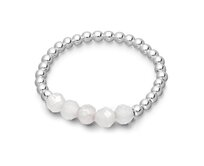 Bangles.cz Prsten Korálkový se světlým růženínem stříbro 925 2727 bílá, stříbro