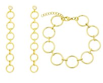 Bangles.cz Set náramek + náušnice Circles + dárková krabička 2961 zlatá, chirurgická ocel