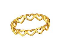 Prsten Srdcí stříbro 925 barva: Zlatá, Velikost: 8 - 1,8 cm (EU 57 - 58) Zlatá, 8 - 1,8 cm (EU 57 - 58), stříbro