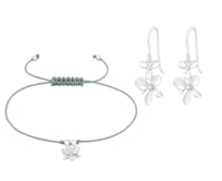 Bangles.cz Set náramek + náušnice Květiny + dárková krabička 2284 stříbrná, stříbro