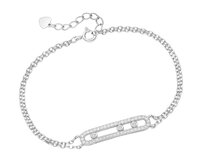 Bangles.cz Náramek Motion se zirkony stříbro 925 stříbrná, 16,5 cm - 19 cm, stříbro