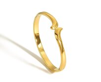 Bangles.cz Náramek chirurgická ocel Twin gold 594 zlatá, 14 - 17 cm, chirurgická ocel