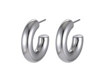 Náušnice Classy kruhy barva: Stříbrná zlatá, 22 mm, chirurgická ocel