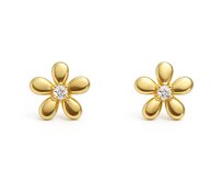Náušnice Květiny zirkon Gold 3082 zlatá, nerezová ocel