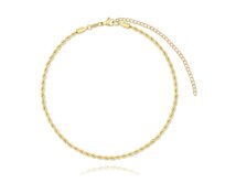 Choker chirurgická ocel Lano zlatý 2784 zlatá, 32 - 39 cm, chirurgická ocel