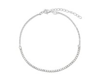 Náramek Delicate se zirkony stříbro 925 stříbrná, 16,5 cm - 19 cm, rhodiované stříbro