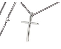Pánský náhrdelník Křížek Typ řetízku: Řetízek chirurgická ocel 55 cm x 0,25 cm zakulacený 2643/RET3 stříbrná, 55 cm, chirurgická ocel