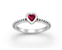 Prsten Rubínové Srdce stříbro 925 Velikost: 5 - 1,5 cm (EU 49 - 50) 3039/5 rubínová, 5 - 1,5 cm (EU 49 - 50), stříbro