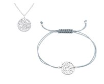Set náramek + řetízek Strom života + dárková krabička 2284 stříbrná, stříbro