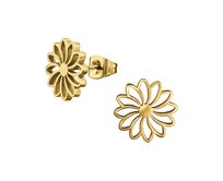 Náušnice Květiny gold 3082 zlatá, nerezová ocel