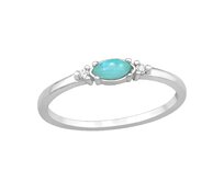 Prsten Tyrkysový opál stříbro 925 Velikost: 6 - 1,6 cm (EU 51 - 53) 2029/6 azurová, 6 - 1,6 cm (EU 51 - 53), stříbro