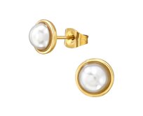 Náušnice Pearl gold 1523 zlatá, chirurgická ocel