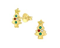 Náušnice Vánoční stromeček stříbro 925 2871 zlatá, stříbro