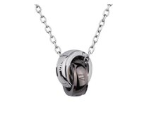 Pánský náhrdelník Rings Typ řetízku: Řetízek chirurgická ocel 55 cm x 0,25 cm černý 2652/RET2 černá, 55 cm, chirurgická ocel