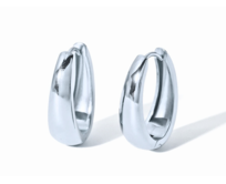 Náušnice Oválné kruhy Barva: Stříbrná zlatá, 23 mm, chirurgická ocel