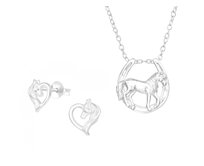 Set řetízek Kůň & Podkova + náušnice + dárková krabička 2311 stříbrná, stříbro