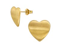 Náušnice Curved Hearts Gold 1523 zlatá, chirurgická ocel