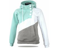 Dámská luxusní mikina Barrsa Tricolor menthol/Grey Tyrkysová, XL, Teplákovina