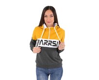 Dámská mikina s kapucí Barrsa Trio Grey/Mustard/White Žlutá, XL, Bavlna