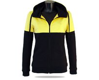 Dámská mikina s kapucí na zip Barrsa Snop Black/Yellow Černá, L, Bavlna