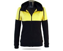 Dámská mikina s kapucí na zip Barrsa Snop Black/Yellow Černá, XL, Bavlna