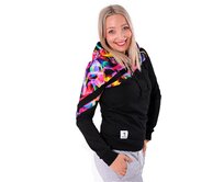 Dámská mikina s kapucí přes hlavu Barrsa Multicolor MULTI Black Černá, M, Bavlna