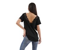 Dámské tričko Barrsa legan Lace Tank black Černá, M, Bavlna