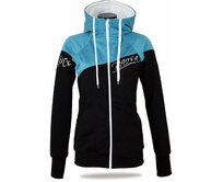 Dámská softshell bundomikina s kapucí na zip Barrsa Double Soft Script Blue/Black Černá, S, Bavlna