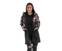 Dámský kabát  Kombi Barrsa Double Soft Script / Black / flowers Černá, XL, Bavlna