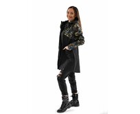 Dámský kabát  Kombi Barrsa Double Soft Script / Black / tropic Černá, XL, Bavlna