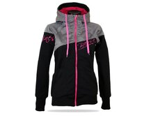 Dámská softshell bundomikina s kapucí na zip Barrsa Double Soft Script Grey Melange/Pink/Black Barevný, S, Bavlna