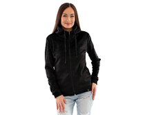 Dámská chlupatá mikina s kapucí na zip Barrsa černá / černá Černá, XXL, Bavlna