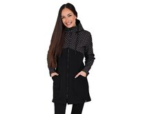 Dámský kabát  Kombi Barrsa Double Soft Script / Black / Dots Černá, XXL, Bavlna