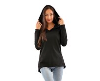 Dámská mikina s velkou kapucí Barrsa Black Černá, XL, Bavlna