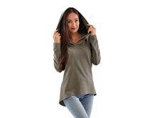 Dámská mikina s velkou kapucí Barrsa Khaki Khaki, XL, Bavlna