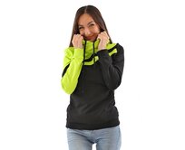 Dámská mikina s kapucí přes hlavu Barrsa Multicolor 2 Black / Limet Barevný, XS, Bavlna