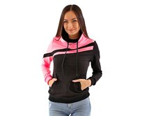 Dámská mikina s kapucí přes hlavu Barrsa Multicolor 2 Black/ Pink Barevný, M, Bavlna