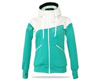 Dámská softshell bundomikina s kapucí na zip Barrsa Double Soft Script Mint/White Tyrkysová, XL, Bavlna