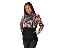 Dámská mikina skate s kapucí na zip  flower / Black Barevný, XL, Bavlna