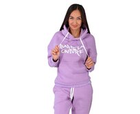 Dámská mikina s kapucí přes hlavu Barrsa Original Long lavender Fialová, XL, Bavlna
