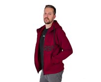 Pánská mikina s kapucí Barrsa Classic Zip Bordo Vínová, XXL, Bavlna