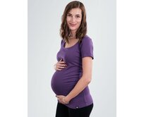 Bobánek Těhotenské tričko krátký rukáv - Fialové XL XL