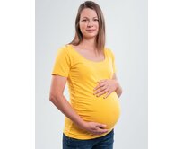 Bobánek Těhotenské tričko krátký rukáv - Žluté S S