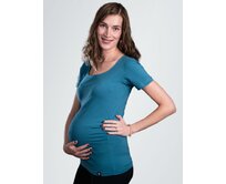 Bobánek Těhotenské tričko krátký rukáv - Petrolejové XL XL