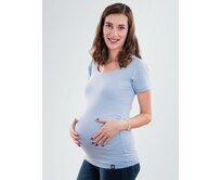 Bobánek Těhotenské tričko krátký rukáv - Světle modré M M