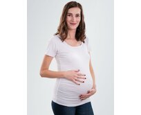 Bobánek Těhotenské tričko krátký rukáv - Bílé S S